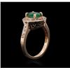 Image 3 : 14KT Rose Gold 1.34ct Emerald and Diamond Ring