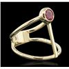 Image 2 : 14KT Yellow Gold 0.55ct Ruby Ring