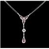 Image 1 : SILVER 8.40ct Ruby and White Topaz Necklace