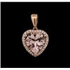 Image 1 : 14KT Rose Gold 2.71ct Morganite and Diamond Pendant