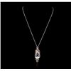 Image 1 : 14KT White Gold 23.00ct Beryl, Sapphire and Ruby Pendant With Chain