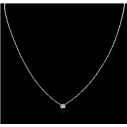 14KT White Gold 0.15ct Diamond Solitaire Pendant With Chain