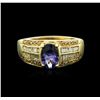 Image 1 : 14KT Yellow Gold 1.04ct Tanzanite and Diamond Ring