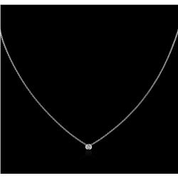 14KT White Gold 0.09ct Diamond Solitaire Necklace