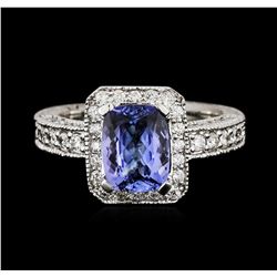 14KT White Gold 1.54ct Tanzanite and Diamond Ring