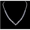 Image 1 : 14KT White Gold 10.56ctw Tanzanite and Diamond Necklace