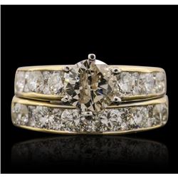 14KT Yellow Gold 3.74ctw Diamond Wedding Ring Set