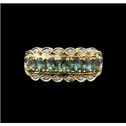 14KT Yellow Gold 1.17ctw Alexandrite and Diamond Ring