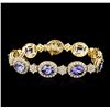 Image 1 : 18KT Yellow Gold 19.80ctw Tanzanite and Diamond Bracelet