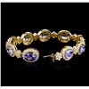 Image 3 : 18KT Yellow Gold 19.80ctw Tanzanite and Diamond Bracelet