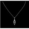 Image 2 : 14KT White Gold 0.20ctw Diamond Pendant With Chain