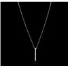 Image 2 : 14KT White Gold 0.23ctw Diamond Pendant With Chain