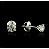 Image 2 : 14KT White Gold 0.73ctw Diamond Stud Earrings