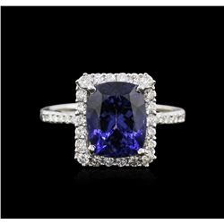 14KT White Gold 3.59ct Tanzanite and Diamond Ring