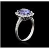 Image 3 : 14KT White Gold 3.59ct Tanzanite and Diamond Ring