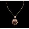 Image 2 : 14KT Yellow Gold 44.47ctw Ruby and Diamond Pendant With Chain