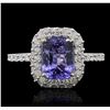 Image 1 : 14KT White Gold 2.03ct Tanzanite and Diamond Ring