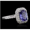 Image 2 : 14KT White Gold 2.03ct Tanzanite and Diamond Ring