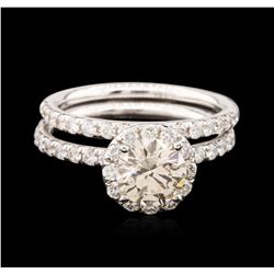 14KT White Gold 2.44ctw Diamond Wedding Ring Set