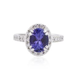 14KT White Gold 2.95ct Tanzanite and Diamond Ring