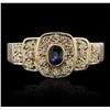 Image 1 : 14KT Yellow Gold 0.10ct Sapphire and Diamond Ring