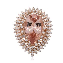 14KT Rose Gold 10.67ct Morganite and Diamond Ring