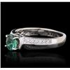 Image 2 : 14KT White Gold 0.50ct Emerald and Diamond Ring