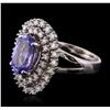Image 2 : 14KT White Gold 4.42ct Tanzanite and Diamond Ring