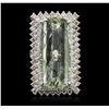 Image 1 : 14KT White Gold 31.56ct Quartz and Diamond Ring