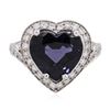 Image 1 : 14KT White Gold 4.22ct Blue Spinel and Diamond Ring