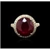 Image 1 : 14KT Yellow Gold 8.59ct Ruby and Diamond Ring