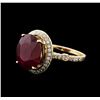 Image 2 : 14KT Yellow Gold 8.59ct Ruby and Diamond Ring