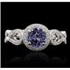 Image 1 : 18KT White Gold 1.19ct Tanzanite and Diamond Ring