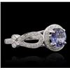 Image 2 : 18KT White Gold 1.19ct Tanzanite and Diamond Ring