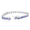 Image 3 : 14KT White Gold 11.20ctw Tanzanite and Diamond Bracelet