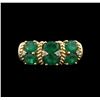 Image 1 : 14KT Yellow Gold 2.12ctw Emerald and Diamond Ring