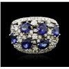 Image 1 : 14KT White Gold 2.34ctw Sapphire and Diamond Ring