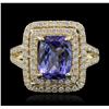 Image 1 : 14KT Yellow Gold 2.72ct Tanzanite and Diamond Ring