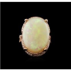 14KT Rose Gold 12.94ct Opal and Diamond Ring