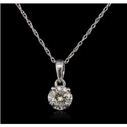 14KT White Gold 0.25ct Diamond Pendant With Chain