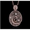 Image 1 : 14KT Rose Gold 2.41ctw Diamond Pendant With Chain