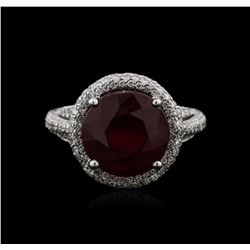 18KT White Gold 6.45ct Ruby and Diamond Ring