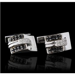 18KT White Gold 0.60ctw Diamond Cuff Links