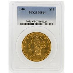 1904 PCGS MS64 $20 Liberty Head Double Eagle Gold Coin