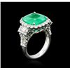 Image 3 : 18KT White Gold 7.02ct Emerald and Diamond Ring