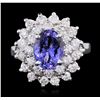 Image 1 : 14KT White Gold 2.55ct Tanzanite and Diamond Ring