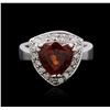 Image 1 : 18KT White Gold 3.18ct Garnet and Diamond Ring