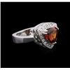 Image 2 : 18KT White Gold 3.18ct Garnet and Diamond Ring