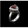 Image 3 : 18KT White Gold 3.18ct Garnet and Diamond Ring