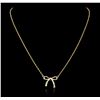 Image 1 : 14KT Yellow Gold 0.05ctw Diamond Bow Necklace